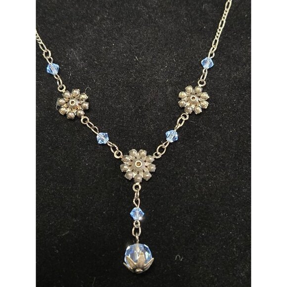 Vintage Blue Austrian Crystal Necklace - Picture 3 of 8